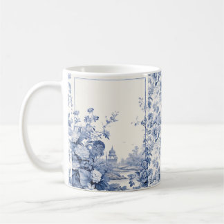 Taza De Café Azul floral de Francia