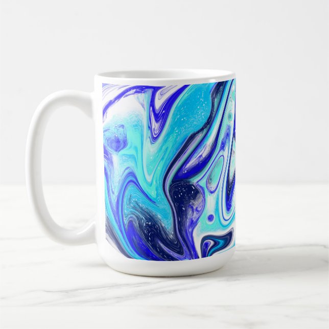 Taza De Café Azul fundido | Arte fluido (Izquierda)