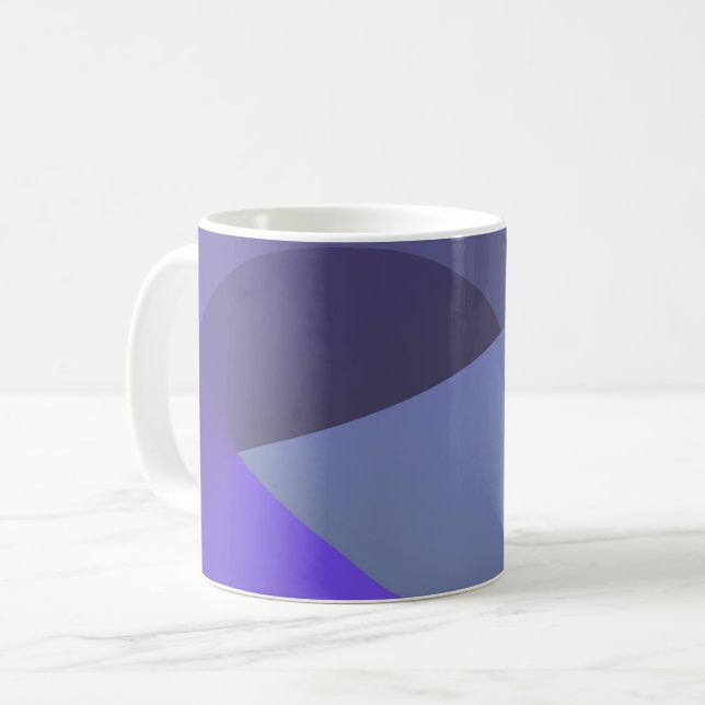 Taza De Café Azul Geométrico Abstracto Angle Mug (Anverso izquierdo)