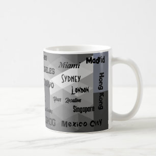 Taza De Café azul geométrico Mega ciudad