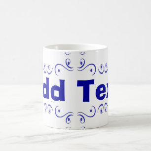 Taza De Café Azul holandés Añadir texto cerámico