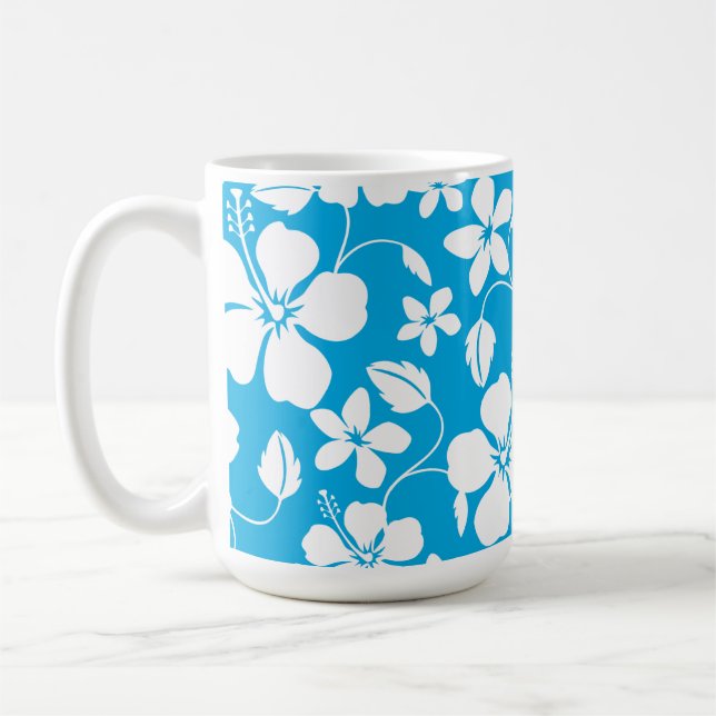 TAZA DE CAFÉ AZUL HULA (HIBISCO) HAWAIIAN (Izquierda)