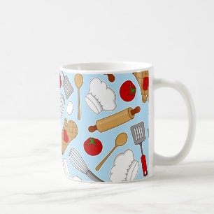 Taza De Café Azul lindo del modelo del amor del cocinero/del