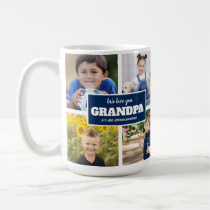 Taza de café azul marino con 4 fotos Te amamos abu