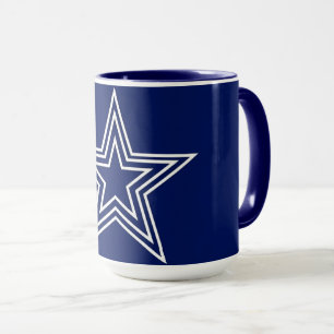 Taza de café azul marino de doble estrella minimal