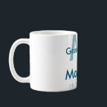 Taza De Café Azul marino groomsman nombre letra fecha masculino<br><div class="desc">diseño</div>