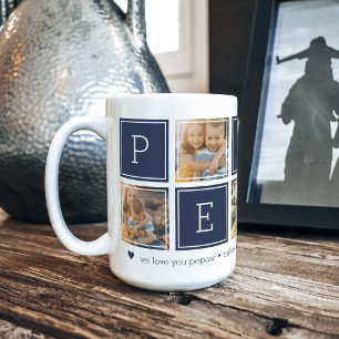 Taza De Café Azul Marino   Personalizado Pepaw 5 Collage de blo