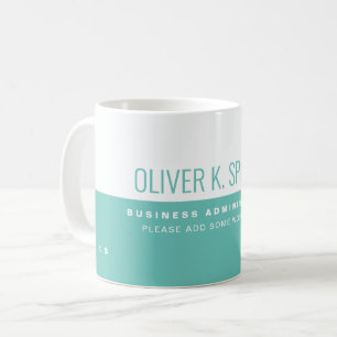 Taza De Café Azul moderno semiVerde azulado y blanco profesiona