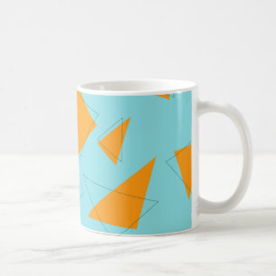 Taza De Café Azul, naranja, fresco, de moda, moderno patrón tri