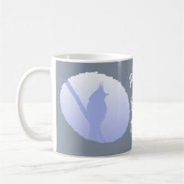 Taza De Café Azul Naturaleza Silhouette Orgulloso Pájaro Nerd