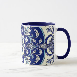 Taza de café azul Navidad feliz
