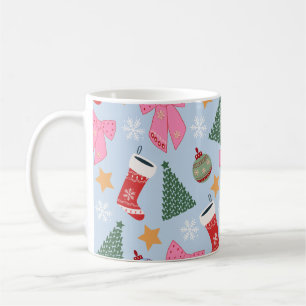 Taza De Café Azul Navidad lindo