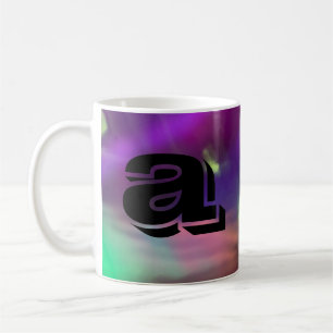 Taza De Café azul neón rosa verde onda sintética Luces luminosa