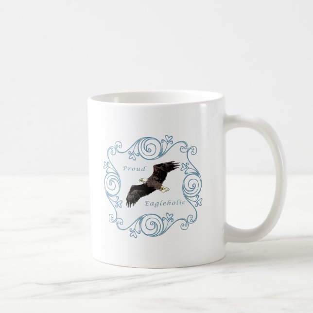 Taza De Café Azul orgulloso de Eagleholic (Derecha)