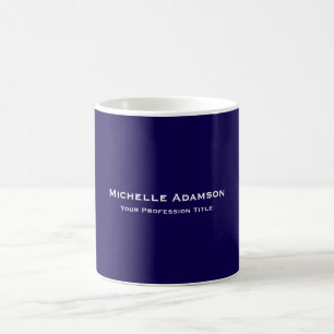Taza De Café Azul oscuro profesional simple moderno