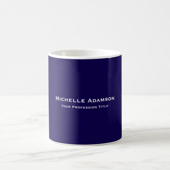 Taza De Café Azul oscuro profesional simple moderno (Centro)