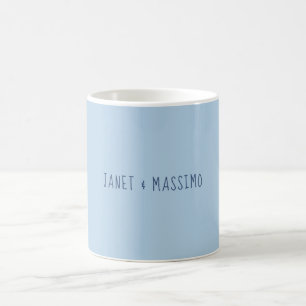 Taza De Café Azul pastel personalizado minimalista nombre perso