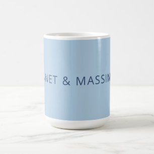 Taza De Café Azul pastel personalizado minimalista nombre perso