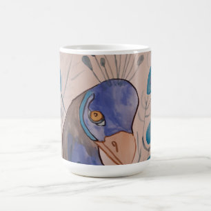 Taza De Café Azul pavo real