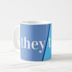 Taza De Café Azul Pronoun/Ellos