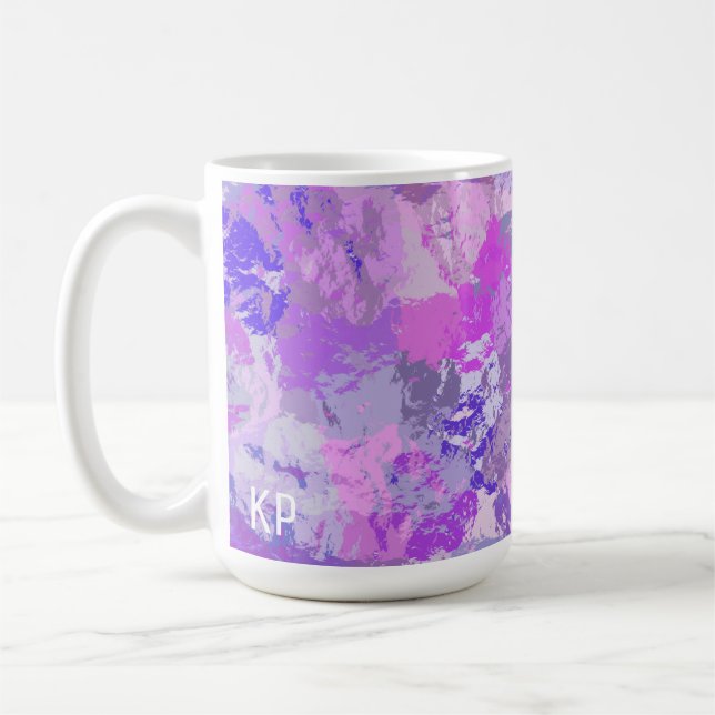 Taza De Café Azul púrpura rosado de moda de Camo (Izquierda)