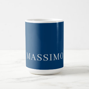 Taza De Café Azul Simple Sencillo Moderno Minimalista Profesion