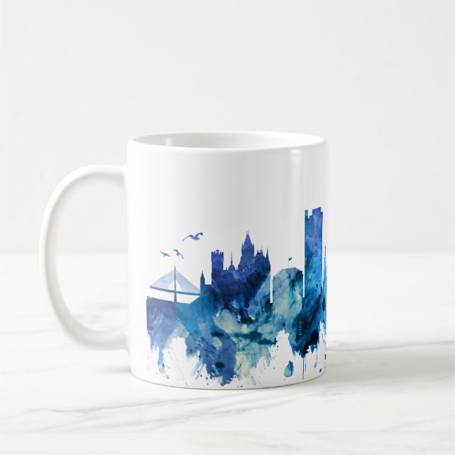 Taza De Café Azul Skyline Alemania de Bonn (Izquierda)