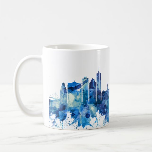 Taza De Café Azul Skyline de Ciudad del Cabo (Izquierda)