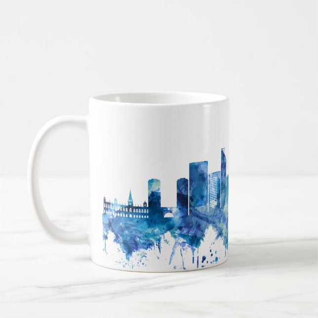 Taza De Café Azul Skyline Venezuela de Caracas (Izquierda)
