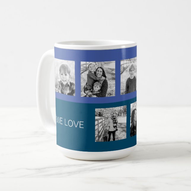 Taza De Café Azul Te Ama Abuelo Seis Muñeca Fotográfica (Anverso izquierdo)
