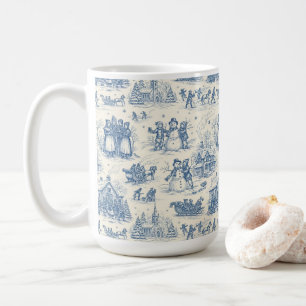 Taza De Café Azul Toile Chinoiserie de Invierno