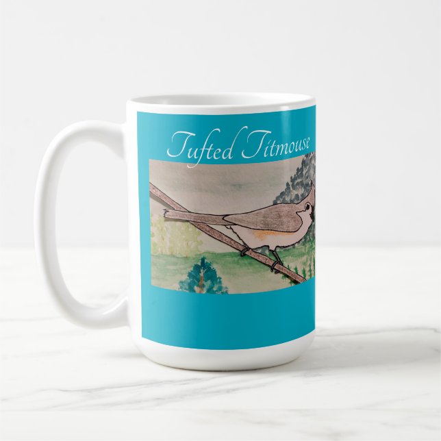 Taza De Café Azul tufado de Titmouse Azure (Izquierda)