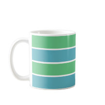 Azul / Verde Tiras Nombre Mug
