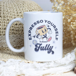 Taza De Café Azul y Amarillo - Exprese usted mismo completament
