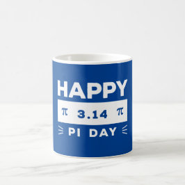 Taza De Café Azul Y Blanco 3.14 Feliz Día Pi