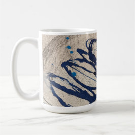 Taza De Café Azul y Gris Abstracto Ohs