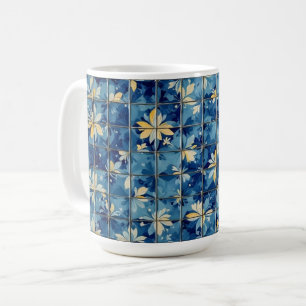 Taza De Café Azulejo Azul