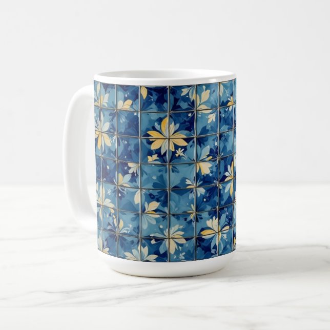 Taza De Café Azulejo Azul (Anverso izquierdo)