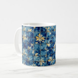 Taza De Café Azulejo Azul