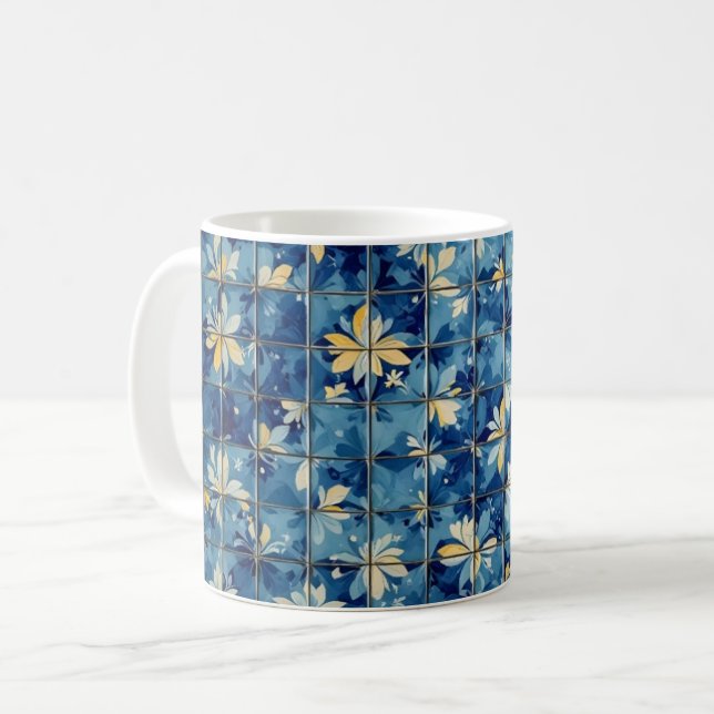 Taza De Café Azulejo Azul (Anverso izquierdo)