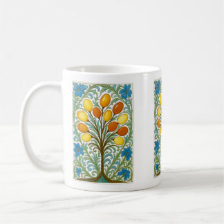 Taza De Café Azulejo de árbol popular dorado