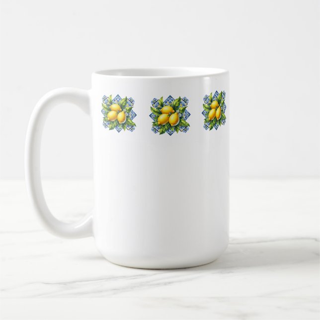 Taza De Café Azulejo de Limón (Izquierda)