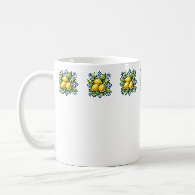 Taza De Café Azulejo de Limón (Izquierda)
