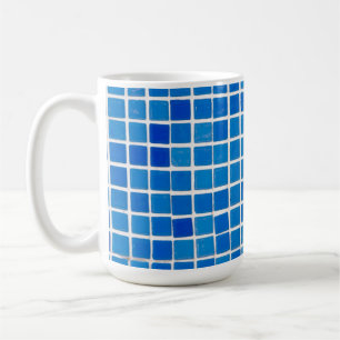 Taza De Café Azulejo Mosaico Azul