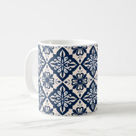 Taza De Café Azulejo portugués azul y blanco