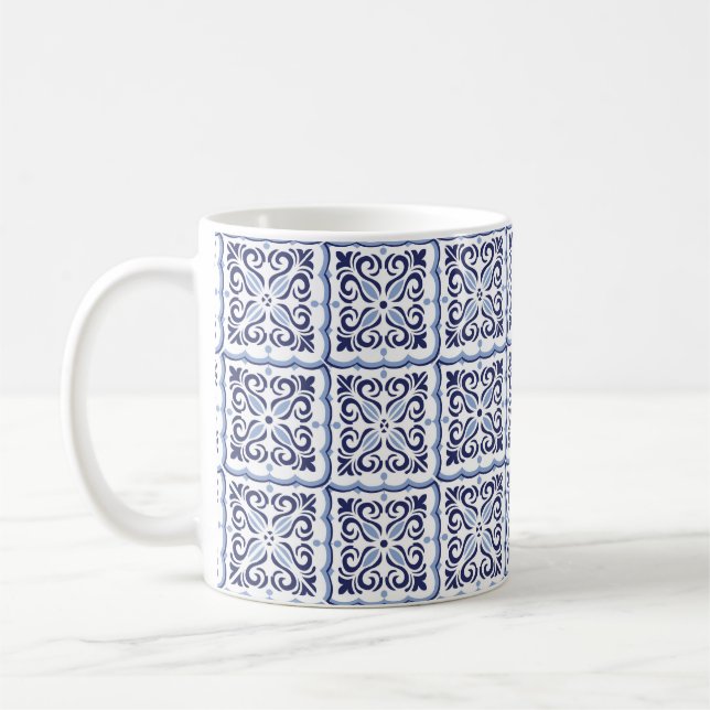 Taza De Café azulejos azuis tradicionais de Portugal (Izquierda)