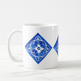Taza De Café Azulejos blancos y azules cobálticos