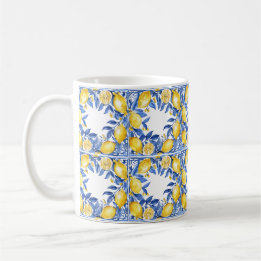 Taza De Café Azulejos de limón siciliano Patrón Mediterráneo Do