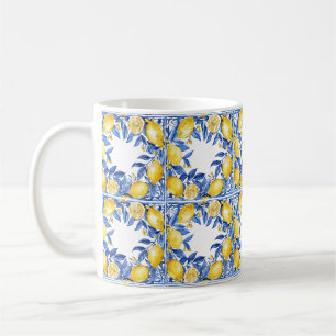 Taza De Café Azulejos de limón siciliano Patrón Mediterráneo Do