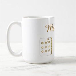 Taza De Café Azulejos de oro y blanco de Mahjong para café Mug